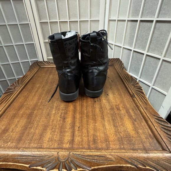 Bebe, Woman,Biker Boots,Black,Size 7,Man Made,Zip,Lace,Faux Leather,Low Heel.! - Picture 6 of 11